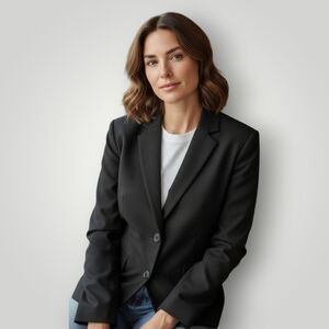 Ann Taylor Black Linen Blazer 14 New‎ Office Siren Quiet Luxury Mob Wife Chic